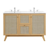 Soma Oak/White 48" Double Sink Bathroom Vanity - Ornate Home