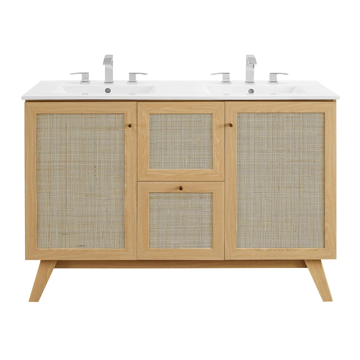 Soma Oak/White 48" Double Sink Bathroom Vanity - Ornate Home