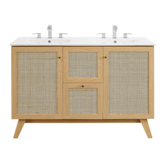 Soma Oak/White 48" Double Sink Bathroom Vanity - Ornate Home