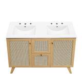 Soma Oak/White 48" Double Sink Bathroom Vanity - Ornate Home