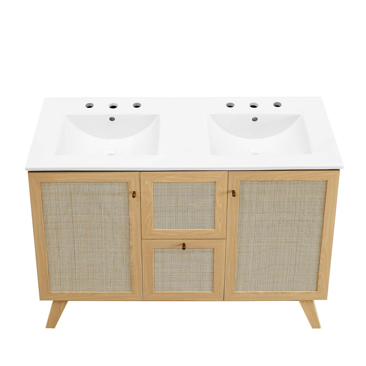 Soma Oak/White 48" Double Sink Bathroom Vanity - Ornate Home
