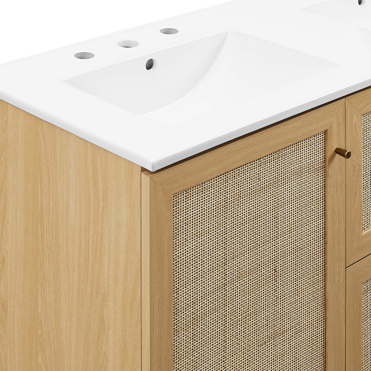 Soma Oak/White 48" Double Sink Bathroom Vanity - Ornate Home
