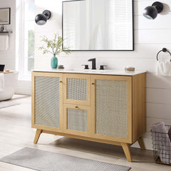 Soma Oak/White 48" Single Sink Bathroom Vanity - Ornate Home