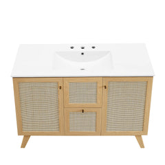 Soma Oak/White 48" Single Sink Bathroom Vanity - Ornate Home
