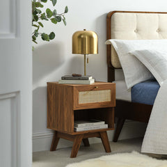 Soma Walnut 1-Drawer Nightstand - Ornate Home