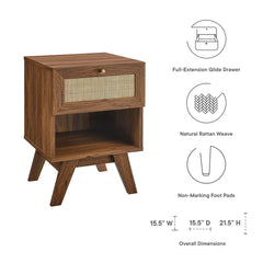 Soma Walnut 1-Drawer Nightstand - Ornate Home
