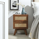 Soma Walnut 2-Drawer Nightstand - Ornate Home