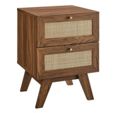 Soma Walnut 2-Drawer Nightstand - Ornate Home