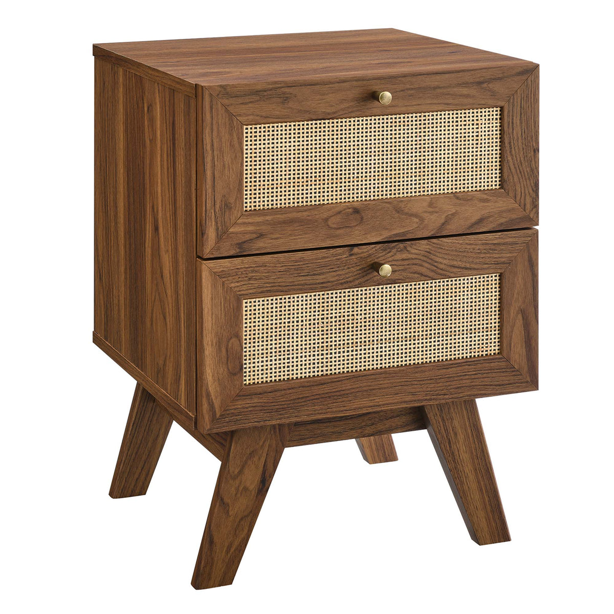 Soma Walnut 2-Drawer Nightstand - Ornate Home