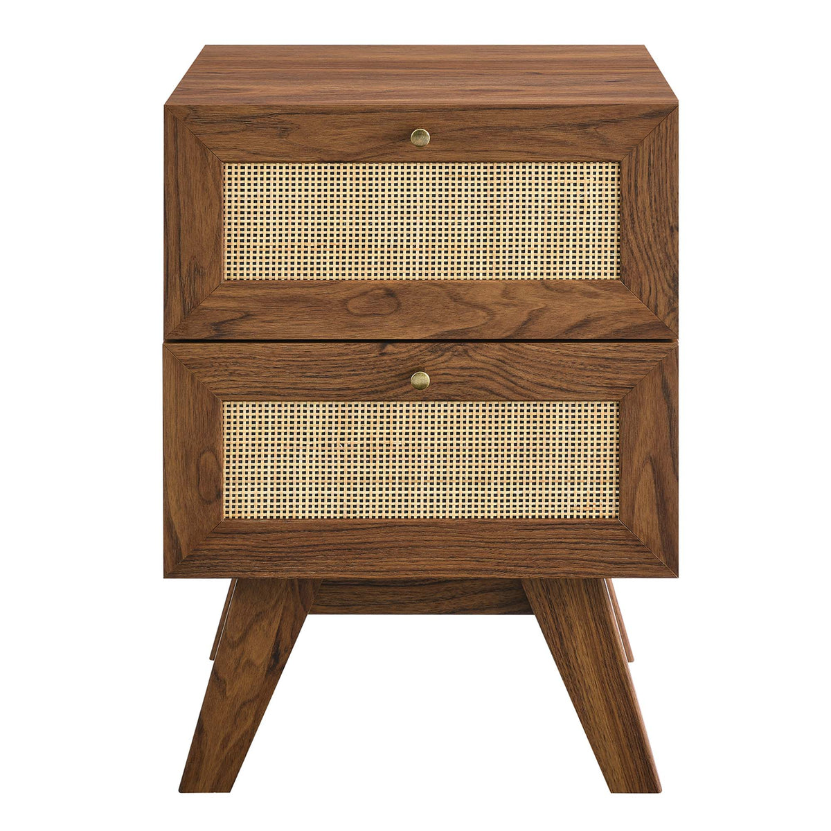 Soma Walnut 2-Drawer Nightstand - Ornate Home