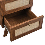 Soma Walnut 2-Drawer Nightstand - Ornate Home