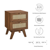 Soma Walnut 2-Drawer Nightstand - Ornate Home