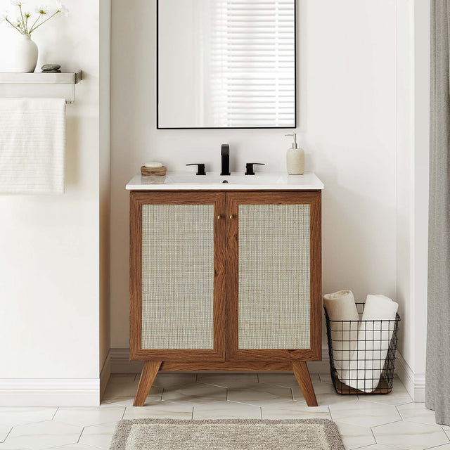 Soma Walnut 30" Bathroom Vanity Cabinet (Sink Basin Not Included) - Ornate Home