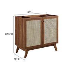 Soma Walnut 36" Bathroom Vanity Cabinet (Sink Basin Not Included) - Ornate Home