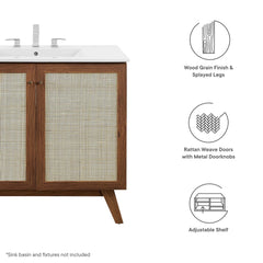 Soma Walnut 36" Bathroom Vanity Cabinet (Sink Basin Not Included) - Ornate Home