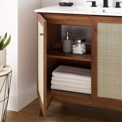 Soma Walnut 36" Bathroom Vanity Cabinet (Sink Basin Not Included) - Ornate Home