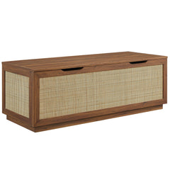 Soma Walnut 47" Rattan Storage Bench - Ornate Home
