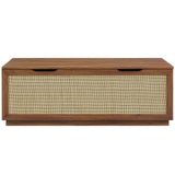 Soma Walnut 47" Rattan Storage Bench - Ornate Home