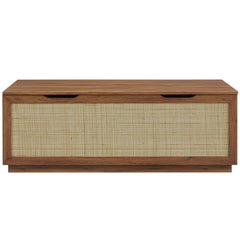 Soma Walnut 47" Rattan Storage Bench - Ornate Home