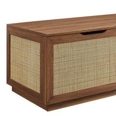 Soma Walnut 47" Rattan Storage Bench - Ornate Home