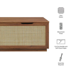 Soma Walnut 47" Rattan Storage Bench - Ornate Home