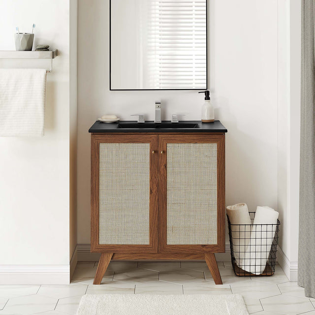 Soma Walnut/Black 30" Bathroom Vanity - Ornate Home