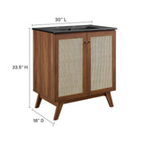 Soma Walnut/Black 30" Bathroom Vanity - Ornate Home