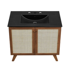 Soma Walnut/Black 36" Bathroom Vanity - Ornate Home