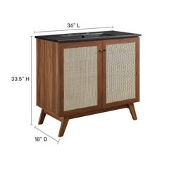 Soma Walnut/Black 36" Bathroom Vanity - Ornate Home