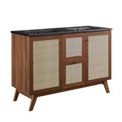 Soma Walnut/Black 48" Double Sink Bathroom Vanity - Ornate Home