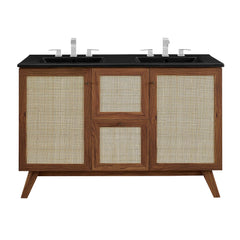 Soma Walnut/Black 48" Double Sink Bathroom Vanity - Ornate Home