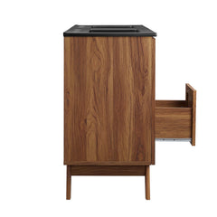 Soma Walnut/Black 48" Double Sink Bathroom Vanity - Ornate Home