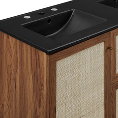 Soma Walnut/Black 48" Double Sink Bathroom Vanity - Ornate Home