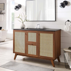 Soma Walnut/Black 48" Single Sink Bathroom Vanity - Ornate Home