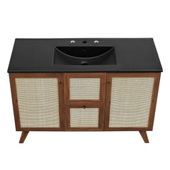 Soma Walnut/Black 48" Single Sink Bathroom Vanity - Ornate Home
