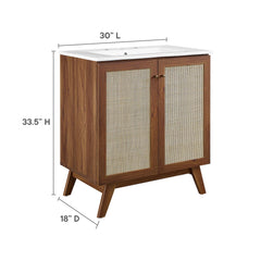 Soma Walnut/White 30" Bathroom Vanity - Ornate Home