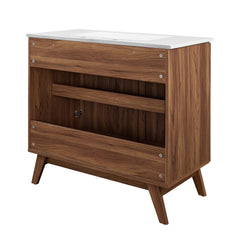 Soma Walnut/White 36" Bathroom Vanity - Ornate Home