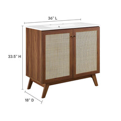 Soma Walnut/White 36" Bathroom Vanity - Ornate Home