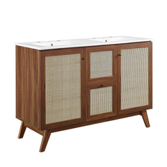 Soma Walnut/White 48" Double Sink Bathroom Vanity - Ornate Home