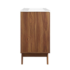 Soma Walnut/White 48" Double Sink Bathroom Vanity - Ornate Home