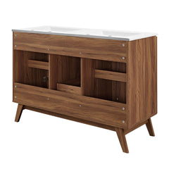 Soma Walnut/White 48" Double Sink Bathroom Vanity - Ornate Home
