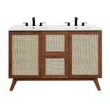 Soma Walnut/White 48" Double Sink Bathroom Vanity - Ornate Home