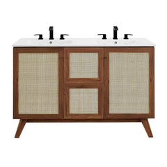 Soma Walnut/White 48" Double Sink Bathroom Vanity - Ornate Home