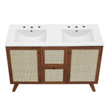 Soma Walnut/White 48" Double Sink Bathroom Vanity - Ornate Home