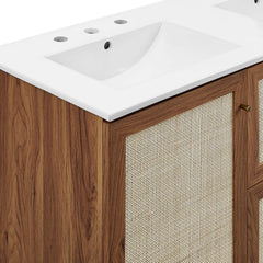 Soma Walnut/White 48" Double Sink Bathroom Vanity - Ornate Home