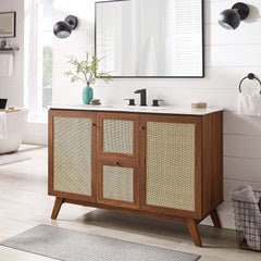 Soma Walnut/White 48" Single Sink Bathroom Vanity - Ornate Home