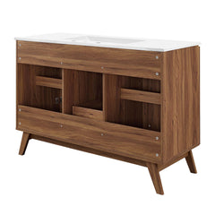 Soma Walnut/White 48" Single Sink Bathroom Vanity - Ornate Home