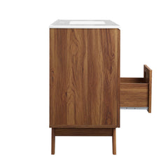 Soma Walnut/White 48" Single Sink Bathroom Vanity - Ornate Home