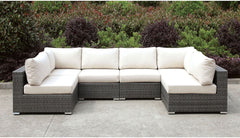 Somani Light Gray/Ivory Corner Chair - Ornate Home
