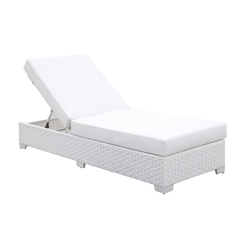 Somani White Outdoor Chaise - Ornate Home